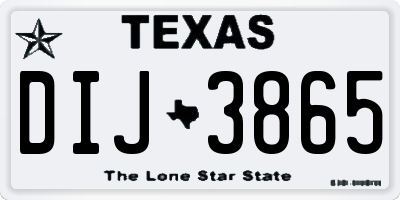 TX license plate DIJ3865