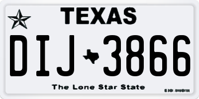 TX license plate DIJ3866