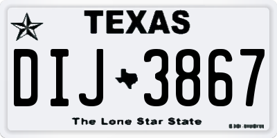 TX license plate DIJ3867