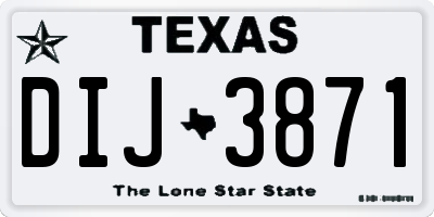 TX license plate DIJ3871