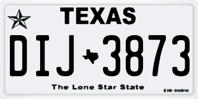TX license plate DIJ3873