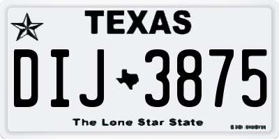 TX license plate DIJ3875