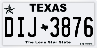 TX license plate DIJ3876