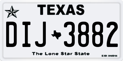 TX license plate DIJ3882