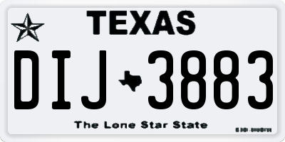 TX license plate DIJ3883