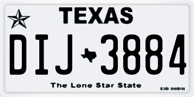 TX license plate DIJ3884