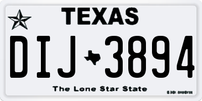 TX license plate DIJ3894