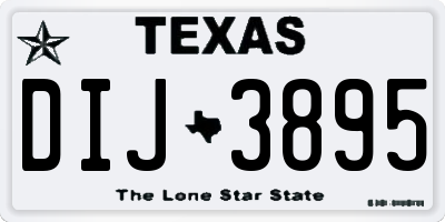 TX license plate DIJ3895