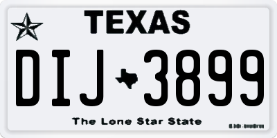 TX license plate DIJ3899