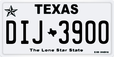 TX license plate DIJ3900