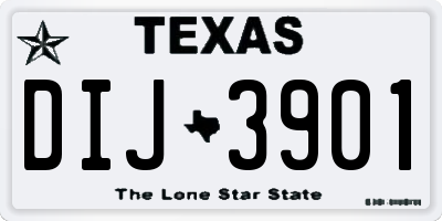 TX license plate DIJ3901