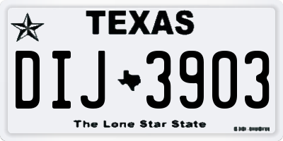 TX license plate DIJ3903