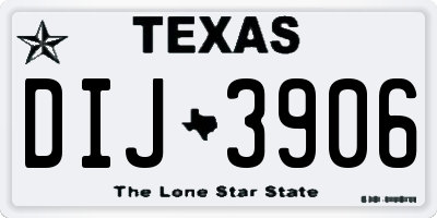 TX license plate DIJ3906
