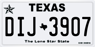 TX license plate DIJ3907