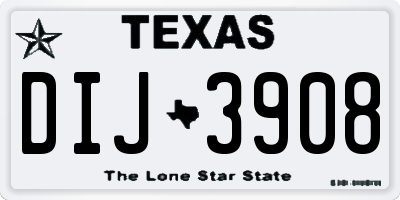 TX license plate DIJ3908