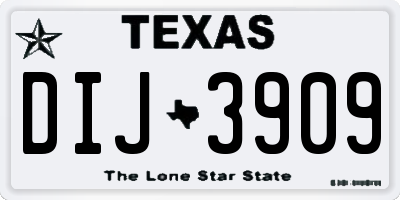 TX license plate DIJ3909