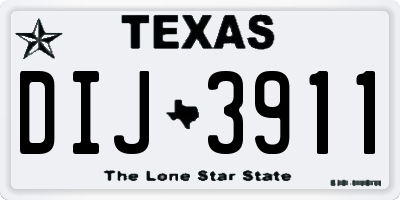 TX license plate DIJ3911