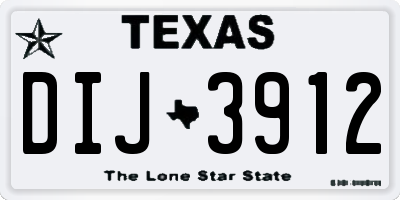 TX license plate DIJ3912