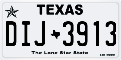 TX license plate DIJ3913