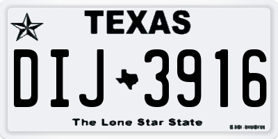TX license plate DIJ3916