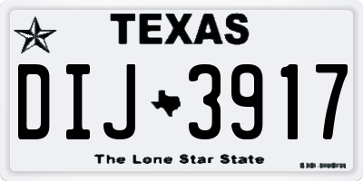 TX license plate DIJ3917