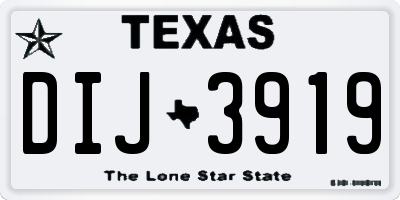 TX license plate DIJ3919