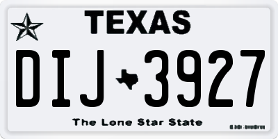 TX license plate DIJ3927