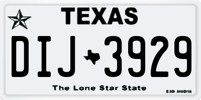 TX license plate DIJ3929