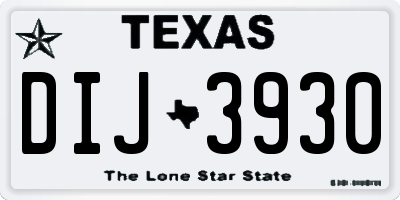 TX license plate DIJ3930