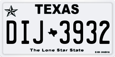TX license plate DIJ3932