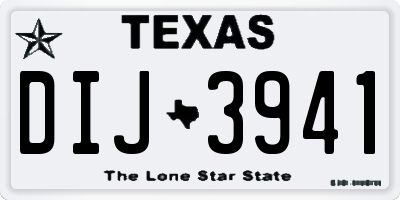 TX license plate DIJ3941