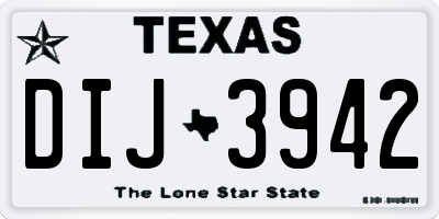 TX license plate DIJ3942