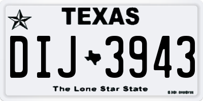 TX license plate DIJ3943