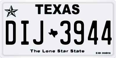 TX license plate DIJ3944