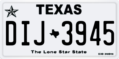 TX license plate DIJ3945