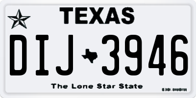TX license plate DIJ3946