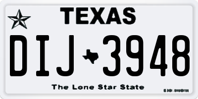 TX license plate DIJ3948
