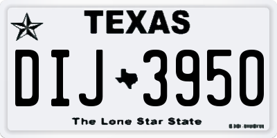 TX license plate DIJ3950