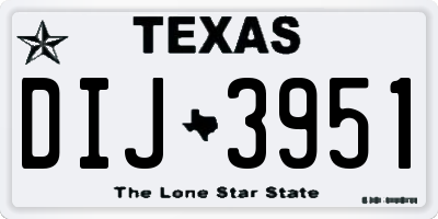 TX license plate DIJ3951