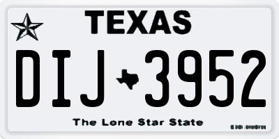 TX license plate DIJ3952