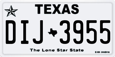 TX license plate DIJ3955