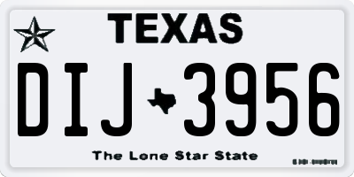 TX license plate DIJ3956