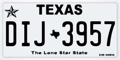 TX license plate DIJ3957