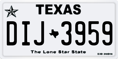TX license plate DIJ3959