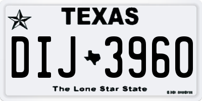 TX license plate DIJ3960