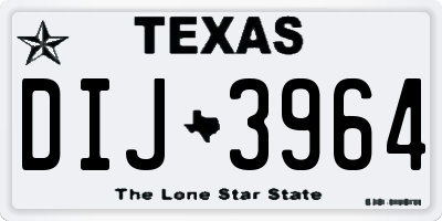 TX license plate DIJ3964