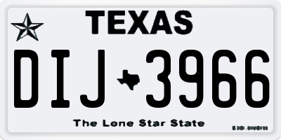 TX license plate DIJ3966