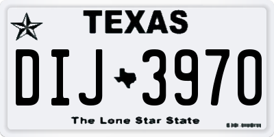 TX license plate DIJ3970