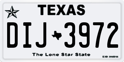 TX license plate DIJ3972