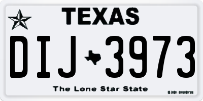 TX license plate DIJ3973